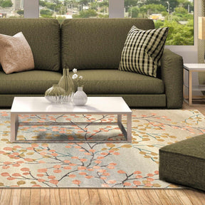 Superior Adsila Iridescent Floral Modern Area Rug or Runner - Apricot