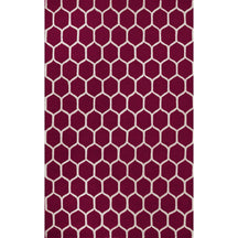  Superior Honeycomb Modern Geometric Hand Tufted Wool Area Rug - Mauve/Ivory