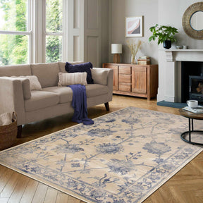 Larkspur Distressed Floral Area Rug-Rugs by Superior-Home City Inc