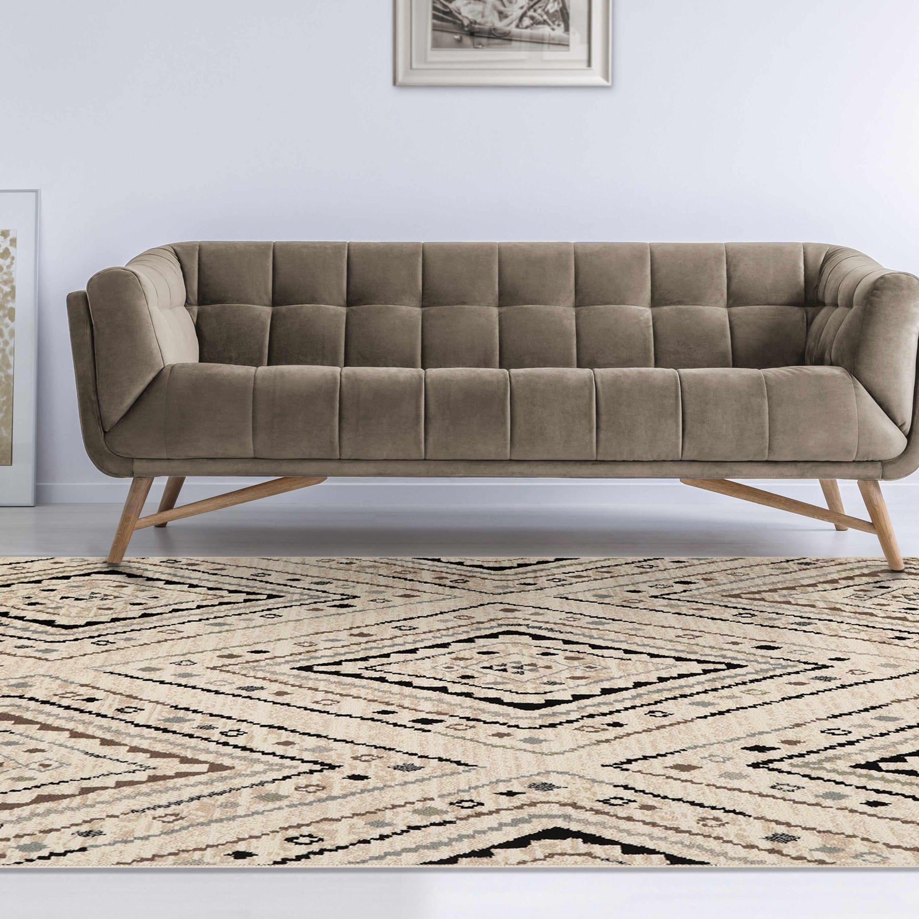  Superior Rye Geometric Ripple Jute Backing Indoor Area Rug Collection 