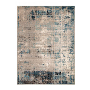 Superior Palani Washed Abstract Indoor Area Rug or Runner - Blue-Cream