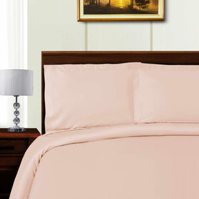 Superior 600-Thread Count Tencel and Polyester Blend Wrinkle-Free Duvet Cover Set - Pink