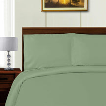 Superior 600-Thread Count Tencel and Polyester Blend Wrinkle-Free Duvet Cover Set - Sage