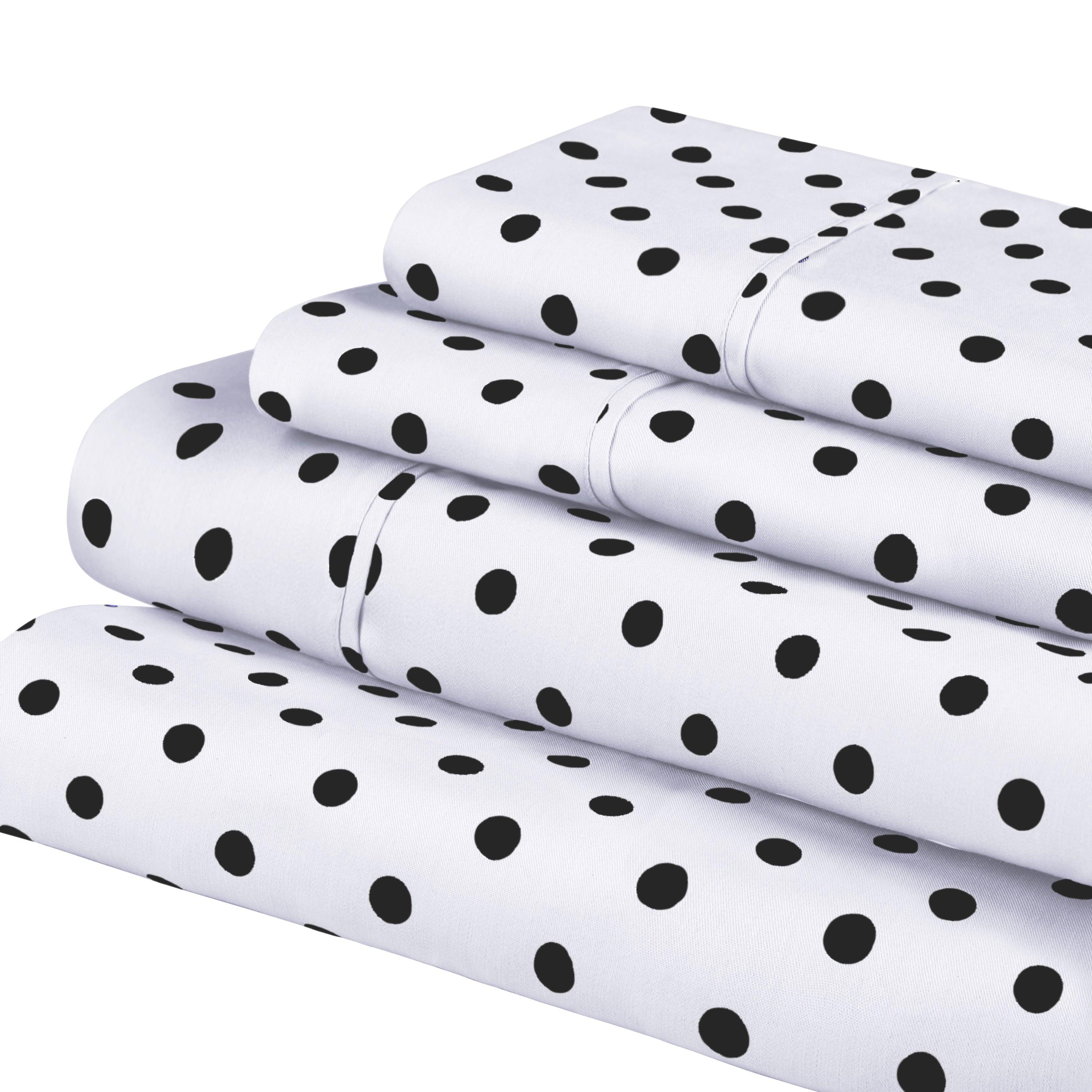 600 Thread Count Cotton Blend Bed Sheet Set Polka Dot Deep Pocket - Sheet Set by Superior Brand