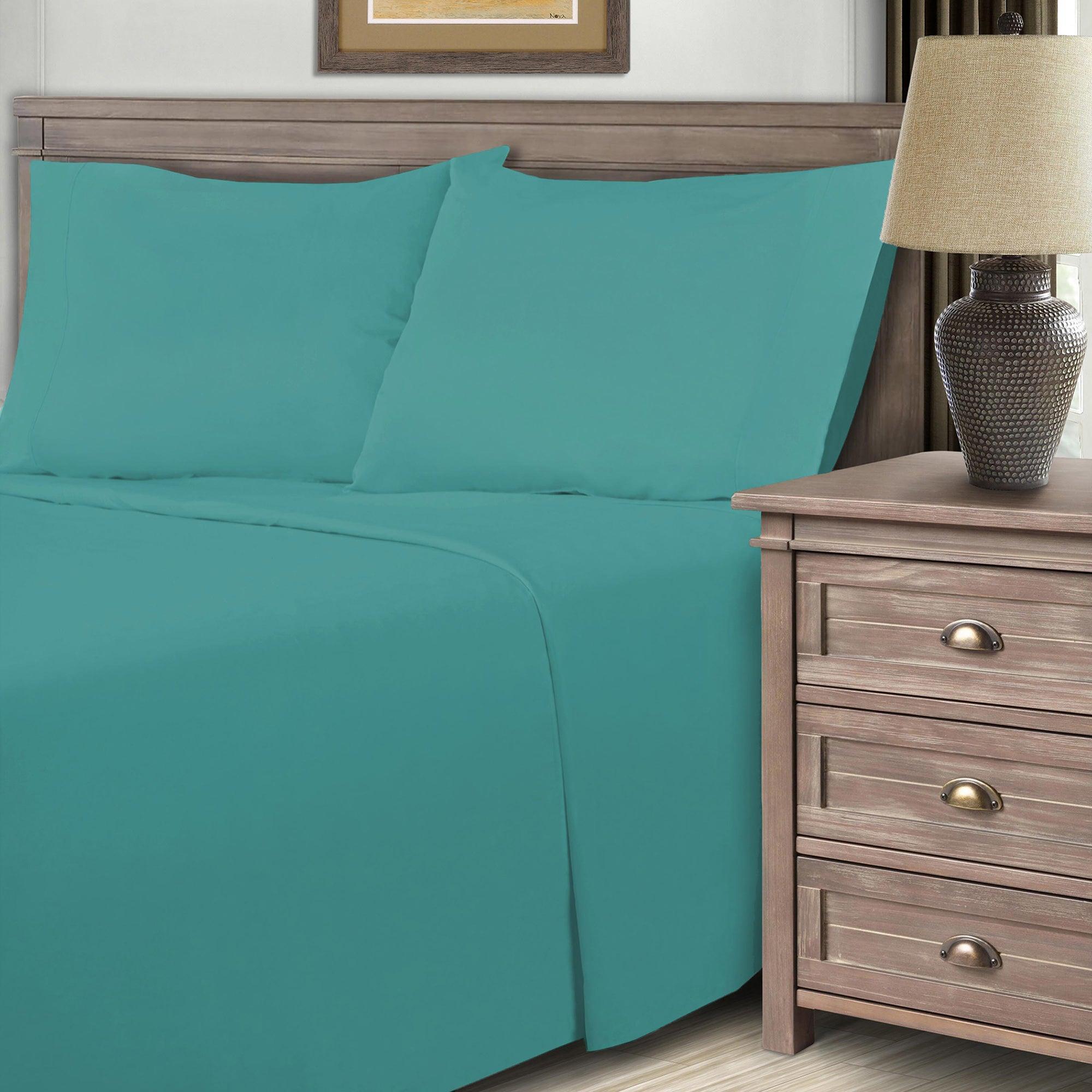 600 Thread Count Cotton Blend Bed Sheet Set Solid Deep Pocket - Sheet Set by Superior Brand