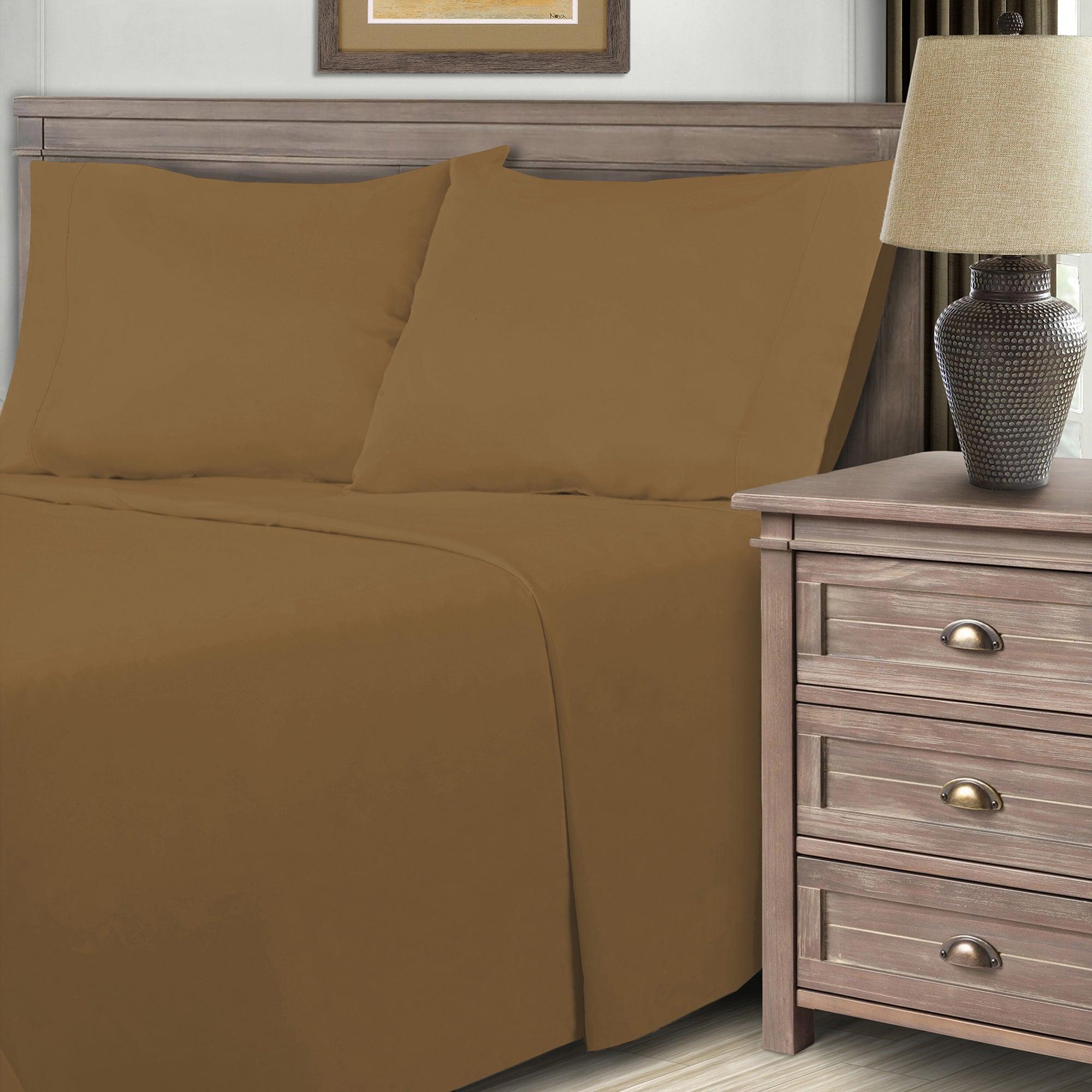 600 Thread Count Cotton Blend Bed Sheet Set Solid Deep Pocket - Sheet Set by Superior Brand