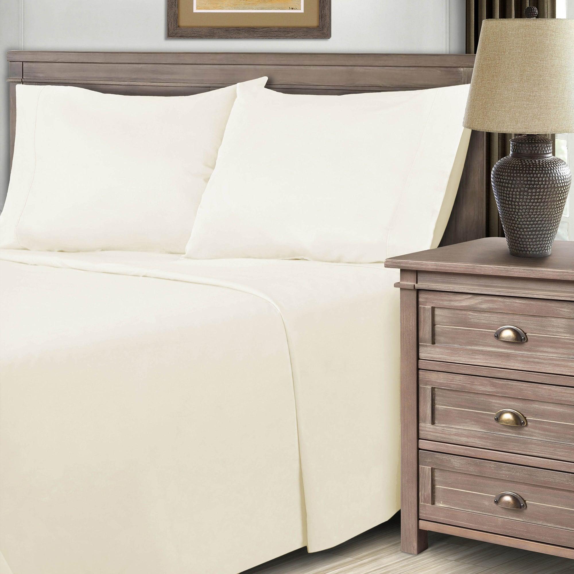 600 Thread Count Cotton Blend Bed Sheet Set Solid Deep Pocket - Sheet Set by Superior Brand