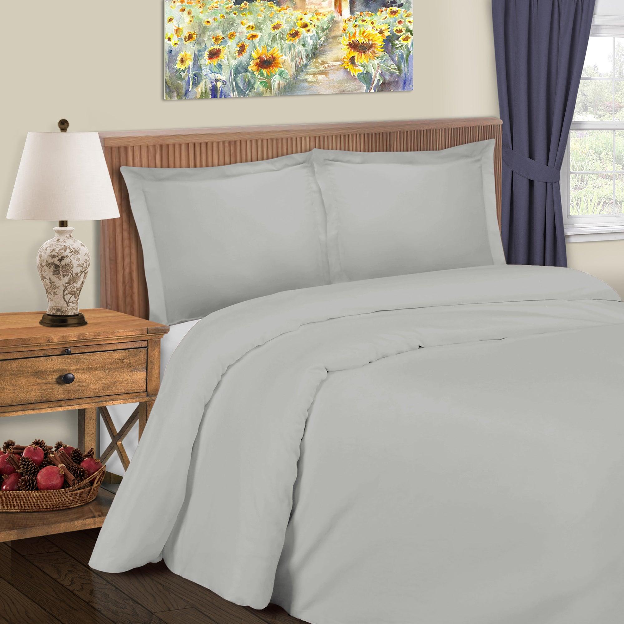Cotton Blend 600 Thread Count Solid Duvet Cover Set - Duvet Cover Set by Superior Brand