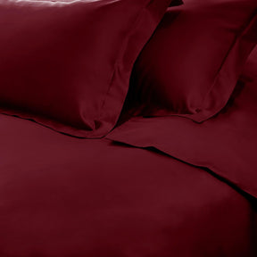  Superior Premium 650 Thread Count Egyptian Cotton Solid Duvet Cover Set - Burgundy