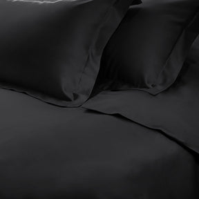  Superior Premium 650 Thread Count Egyptian Cotton Solid Duvet Cover Set - Black