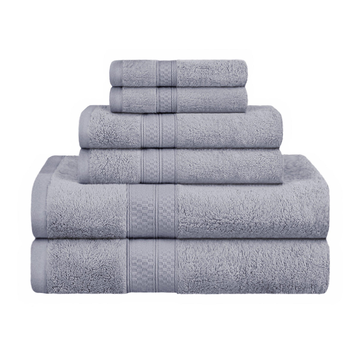 Rayon from Bamboo Ultra-Plush Heavyweight Assorted 6-Piece Towel Set - Chrome