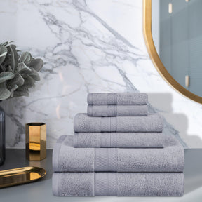 Rayon from Bamboo Ultra-Plush Heavyweight Assorted 6-Piece Towel Set - Chrome