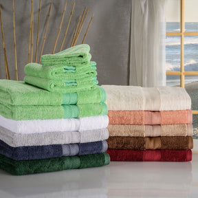 Rayon from Bamboo Ultra-Plush Heavyweight Assorted 6-Piece Towel Set -Spring Green