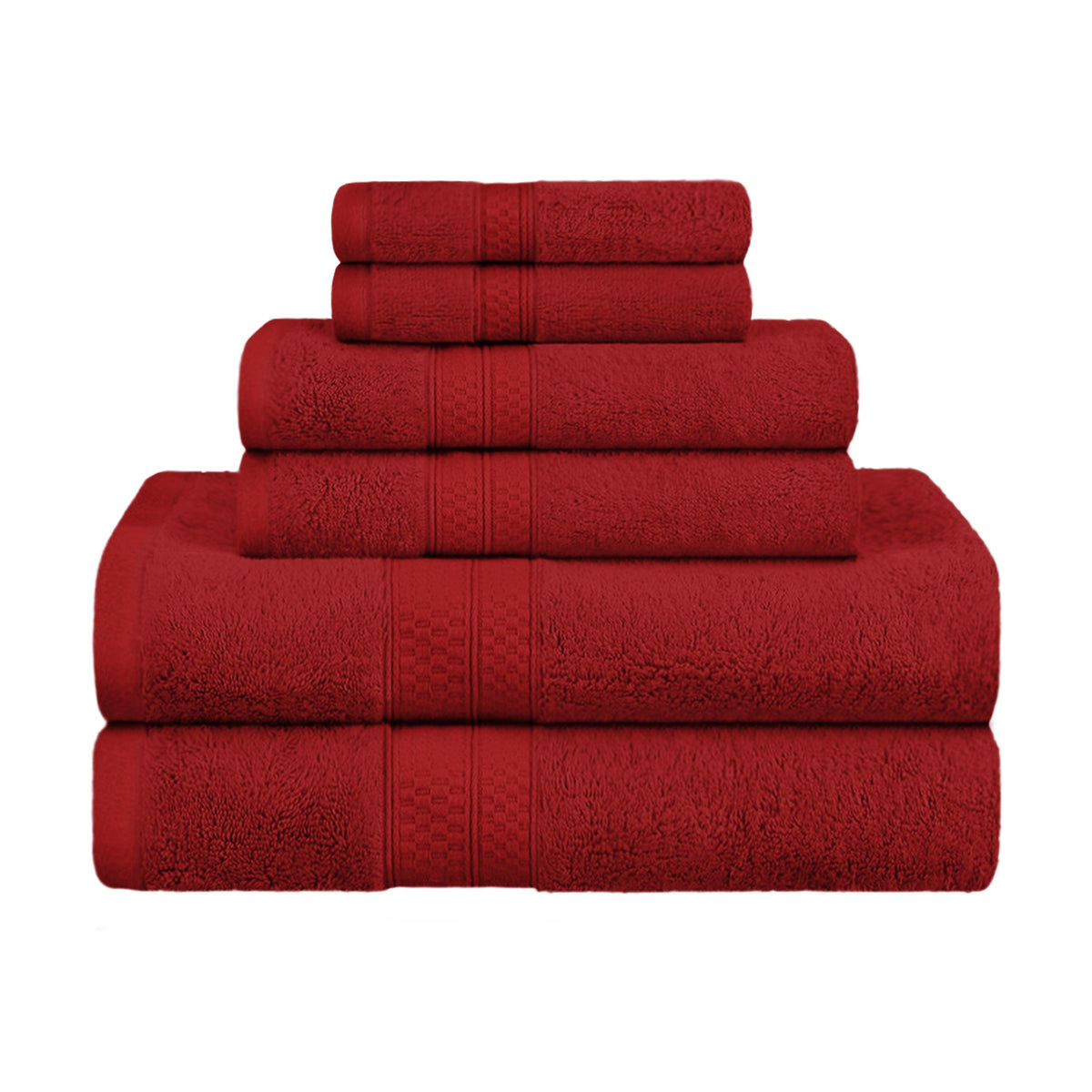 Rayon from Bamboo Ultra-Plush Heavyweight Assorted 6-Piece Towel Set - Crimson