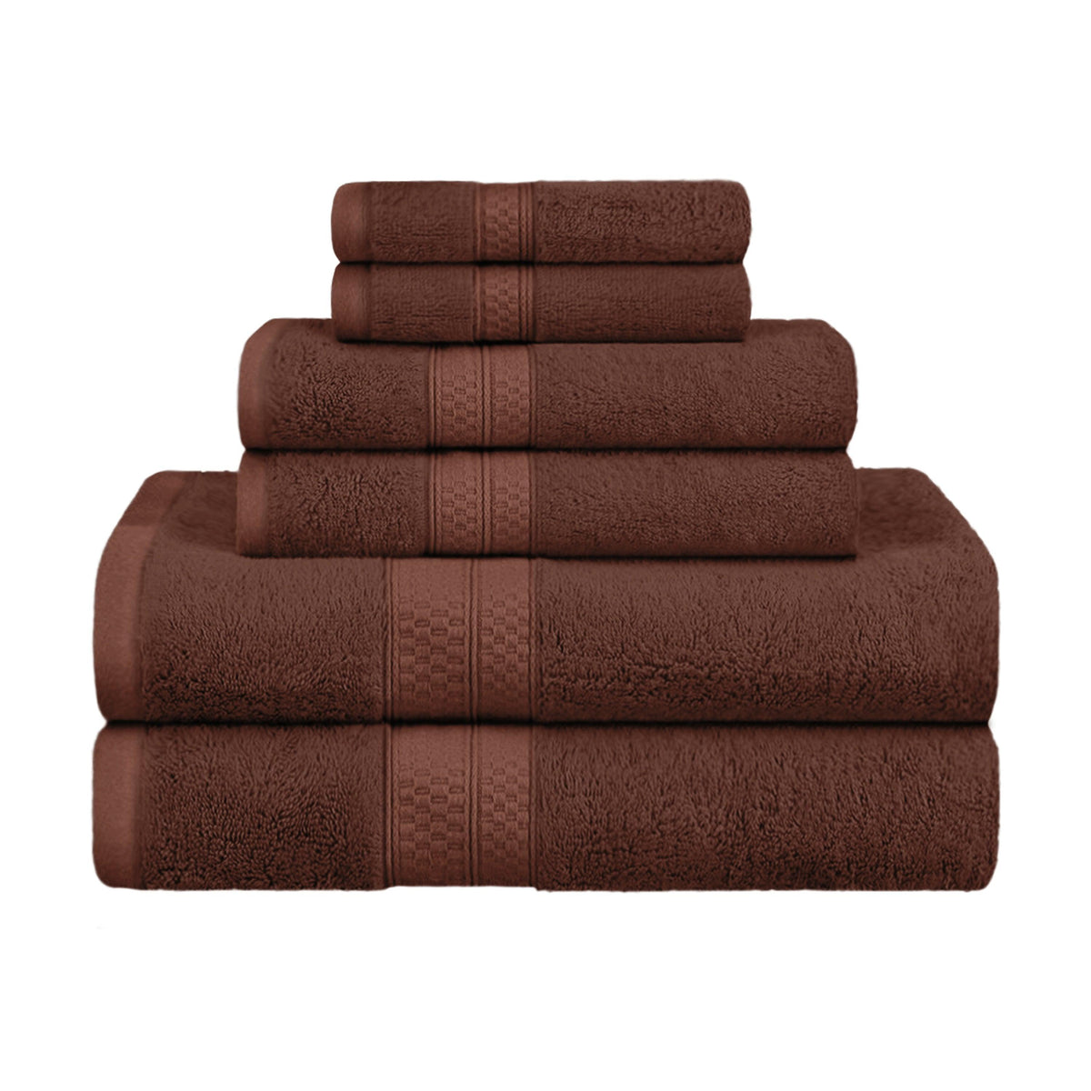 Rayon from Bamboo Ultra-Plush Heavyweight Assorted 6-Piece Towel Set - Cocoa