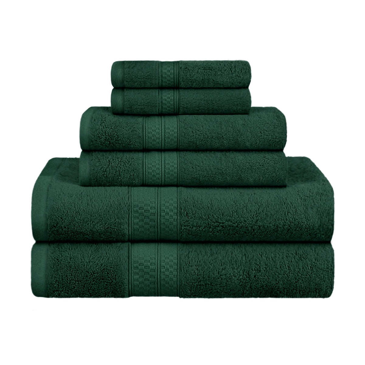 Rayon from Bamboo Ultra-Plush Heavyweight Assorted 6-Piece Towel Set -  Hunter Green