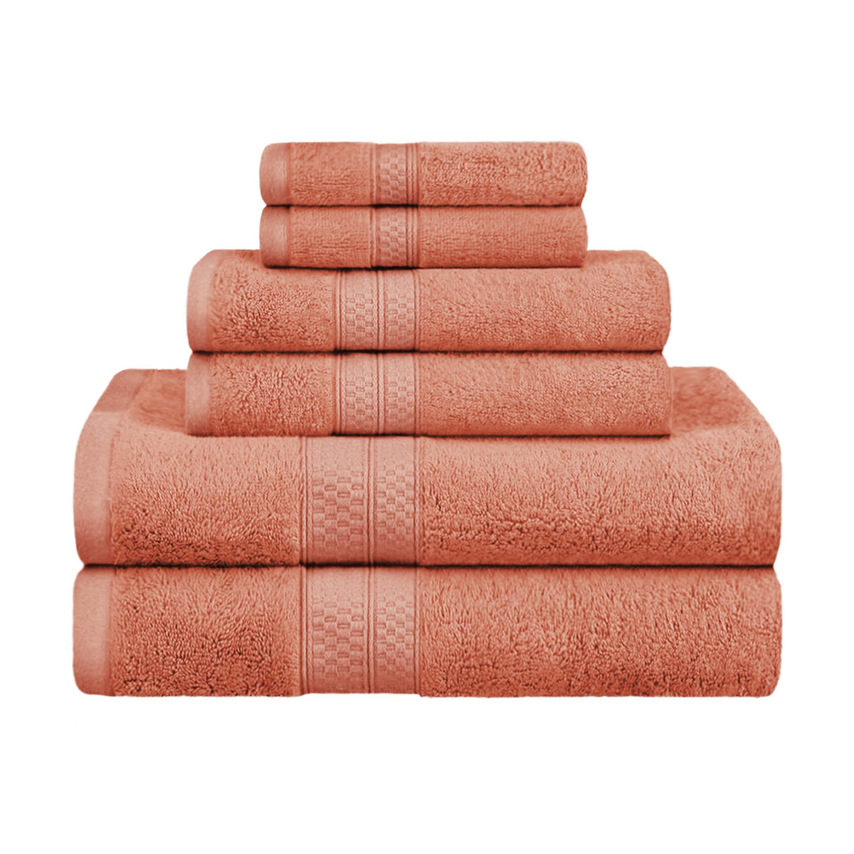 Rayon from Bamboo Ultra-Plush Heavyweight Assorted 6-Piece Towel Set - Salmon
