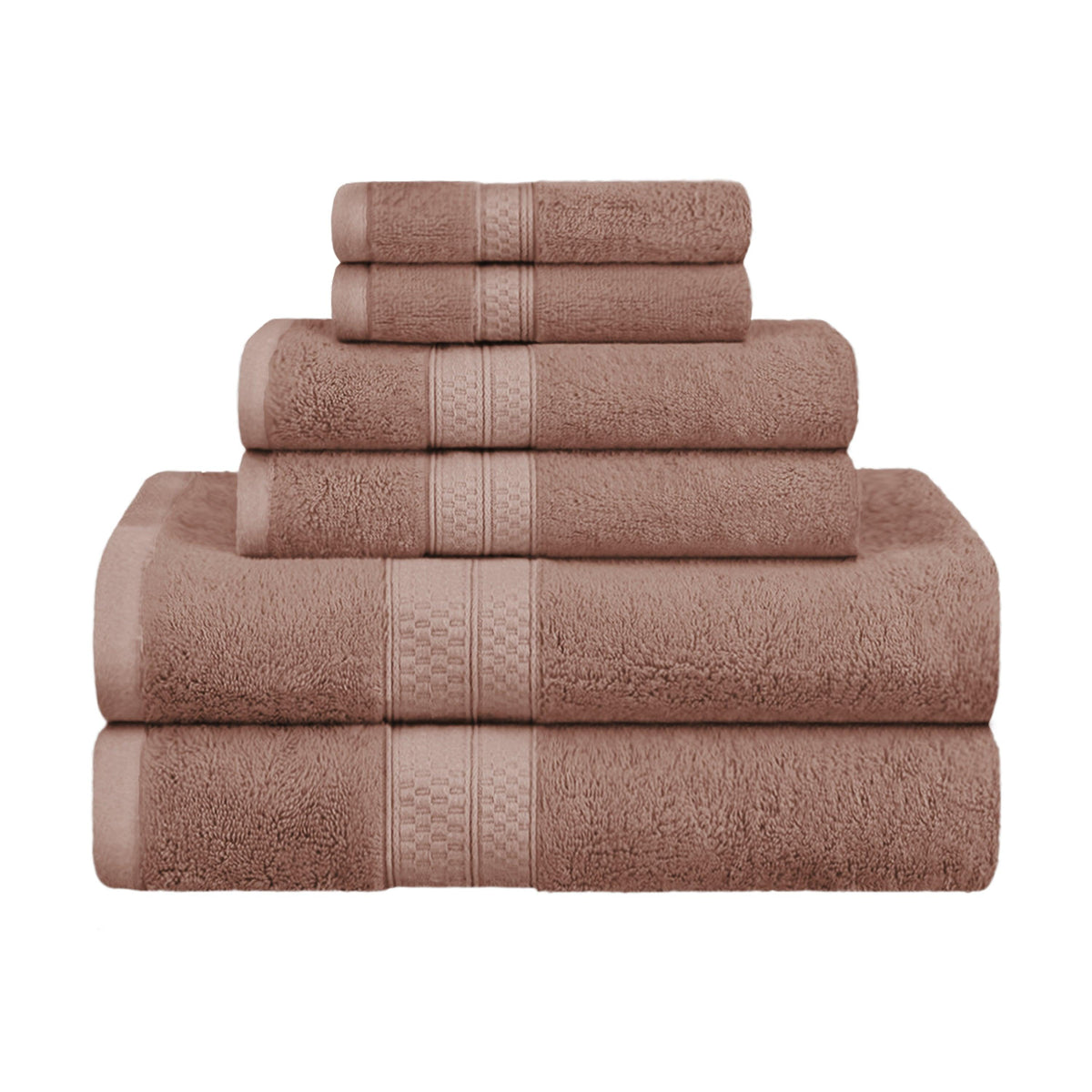 Rayon from Bamboo Ultra-Plush Heavyweight Assorted 6-Piece Towel Set - Sand