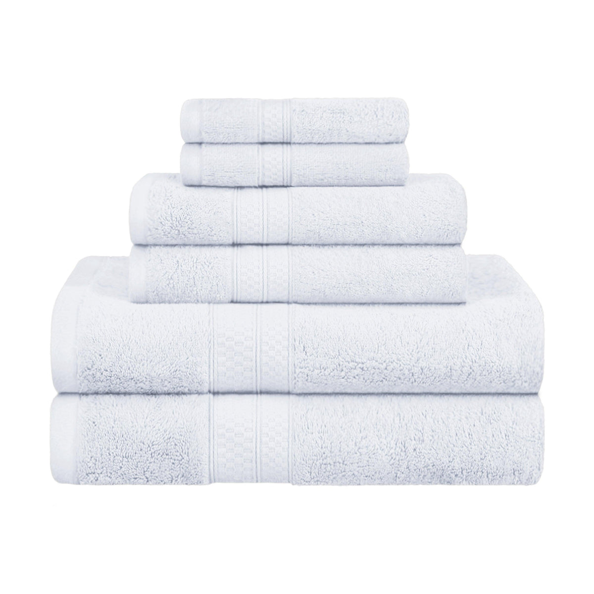 Rayon from Bamboo Ultra-Plush Heavyweight Assorted 6-Piece Towel Set - White