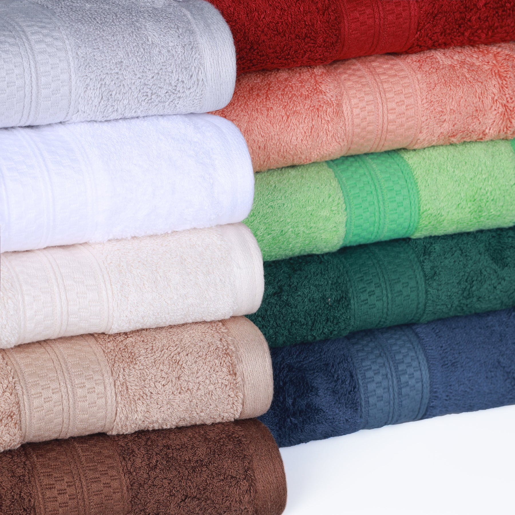 Ultra-Soft Hypoallergenic Rayon from Bamboo Cotton Blend Assorted Bath Towel Set -  Crimson