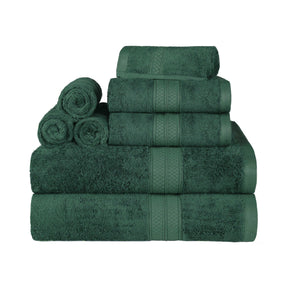 Ultra-Soft Hypoallergenic Rayon from Bamboo Cotton Blend Assorted Bath Towel Set - Hunter Green