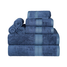  Ultra-Soft Hypoallergenic Rayon from Bamboo Cotton Blend Assorted Bath Towel Set - Royal Blue