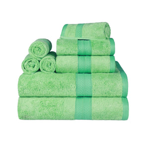  Ultra-Soft Hypoallergenic Rayon from Bamboo Cotton Blend Assorted Bath Towel Set -  Spring Green