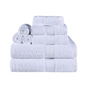  Ultra-Soft Hypoallergenic Rayon from Bamboo Cotton Blend Assorted Bath Towel Set -  White