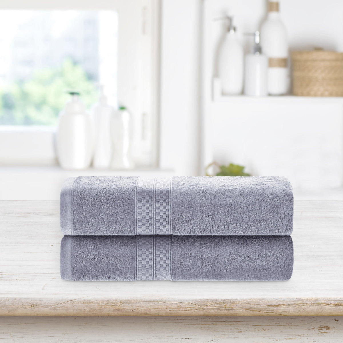 Rayon from Bamboo Ultra-Plush Heavyweight 2-Piece Bath Towel Set - Chrome