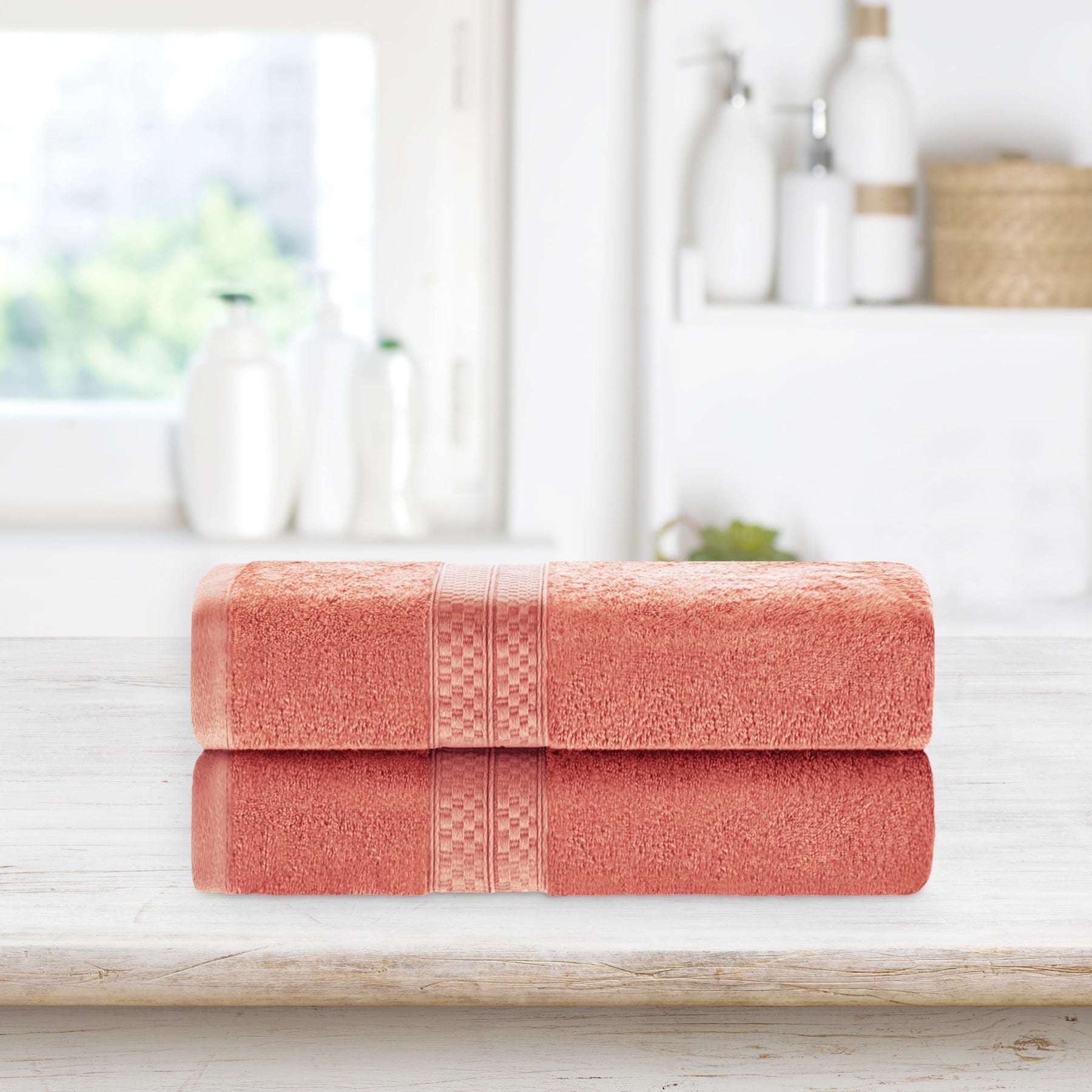 Rayon from Bamboo Ultra-Plush Heavyweight 2-Piece Bath Towel Set - Salmon