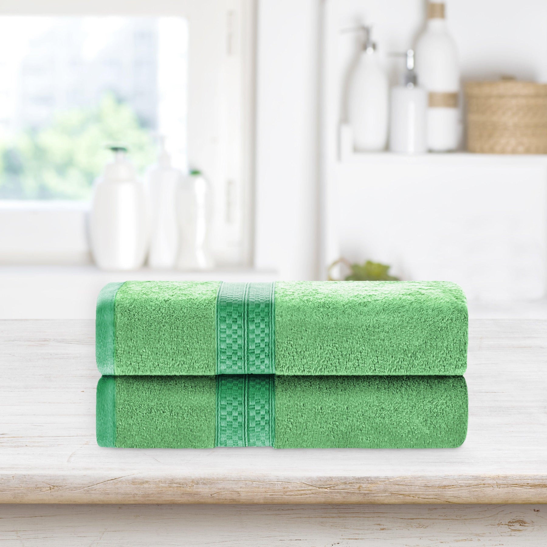 Rayon from Bamboo Ultra-Plush Heavyweight 2-Piece Bath Towel Set - Spring Green