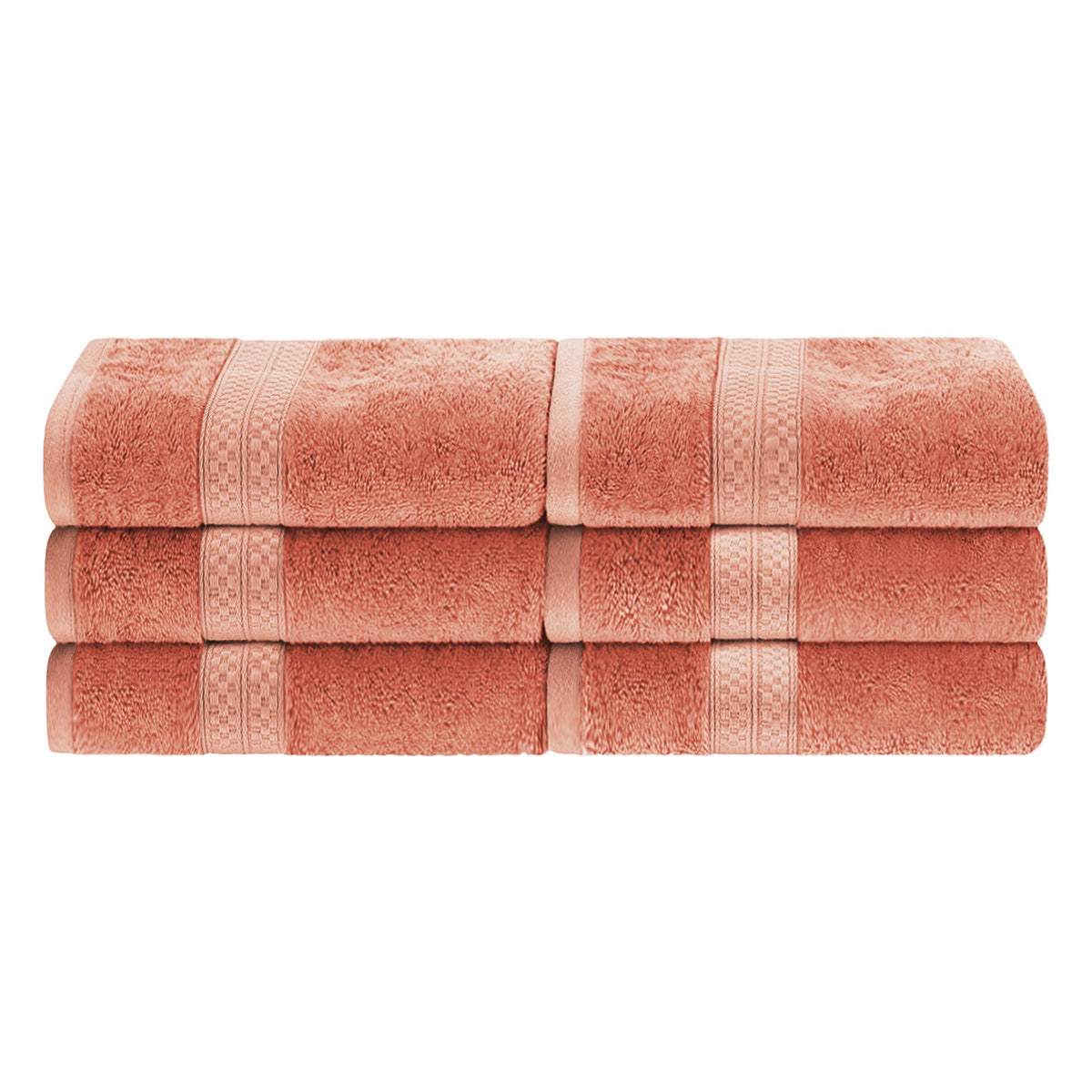 Rayon from Bamboo Ultra-Plush Heavyweight 6-Piece Hand Towel Set - Salmon