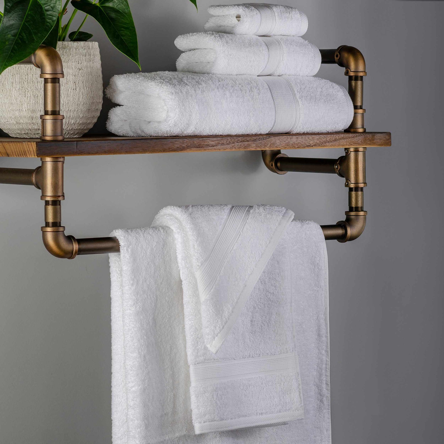 Modern Organic Solid 650 GSM 6- Pieces Towel Set - White