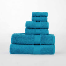  Modern Organic Solid 650 GSM 6- Pieces Towel Set - Turquoise