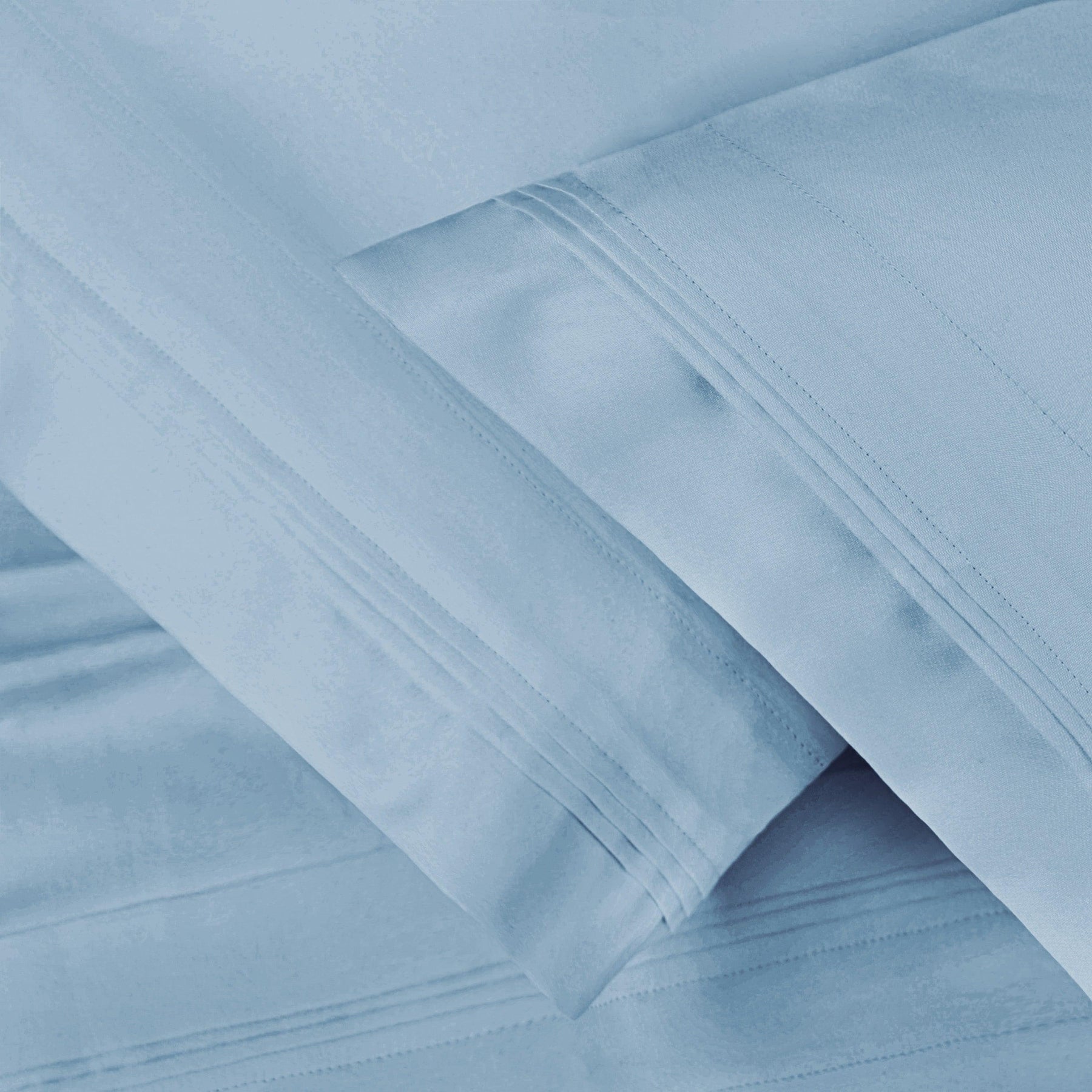 Premium 650 Thread Count Egyptian Cotton Solid Pillowcase Set - Baby Blue