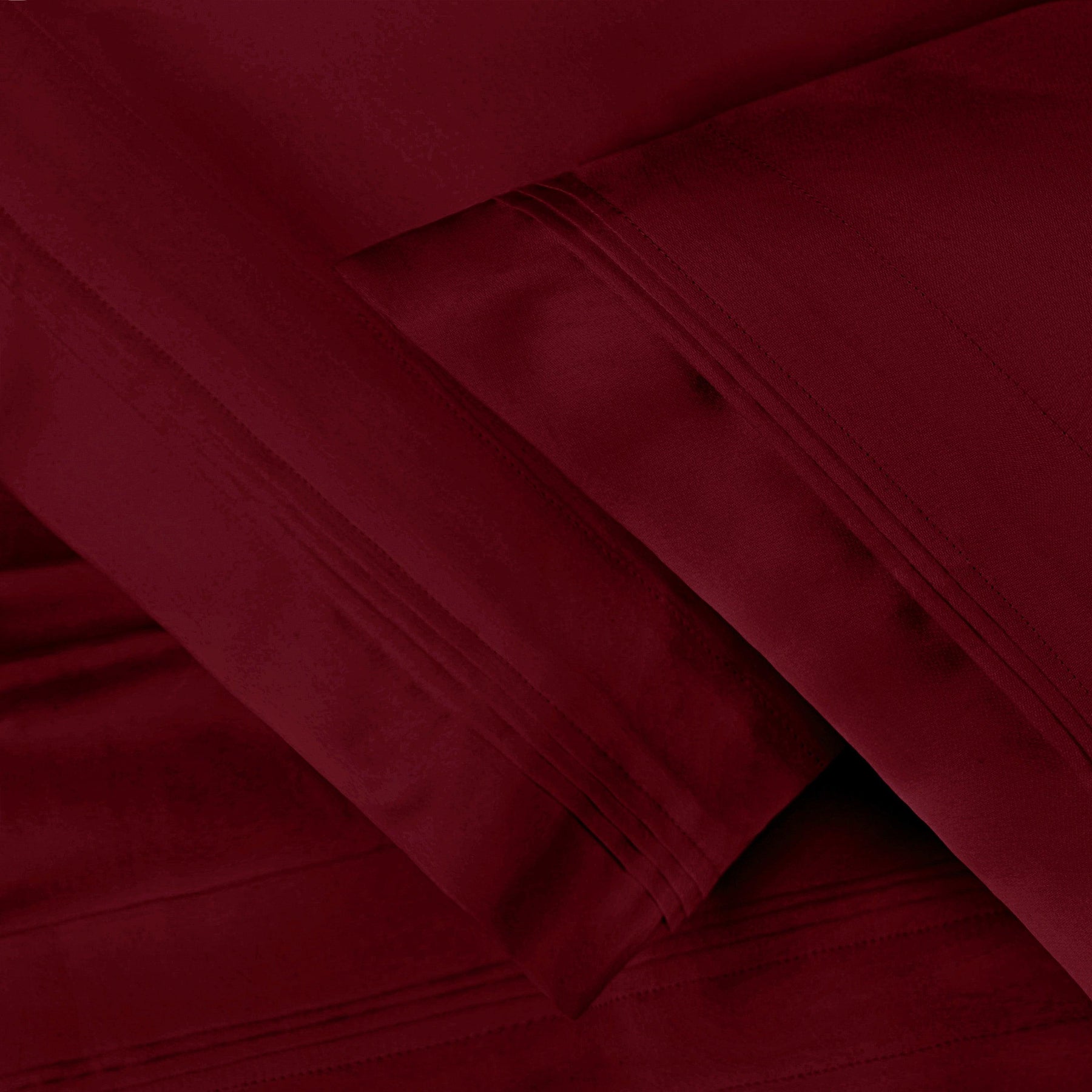 Premium 650 Thread Count Egyptian Cotton Solid Pillowcase Set - Burgundy