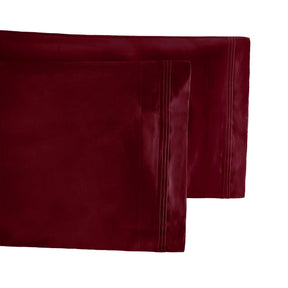 Premium 650 Thread Count Egyptian Cotton Solid Pillowcase Set - Burgundy