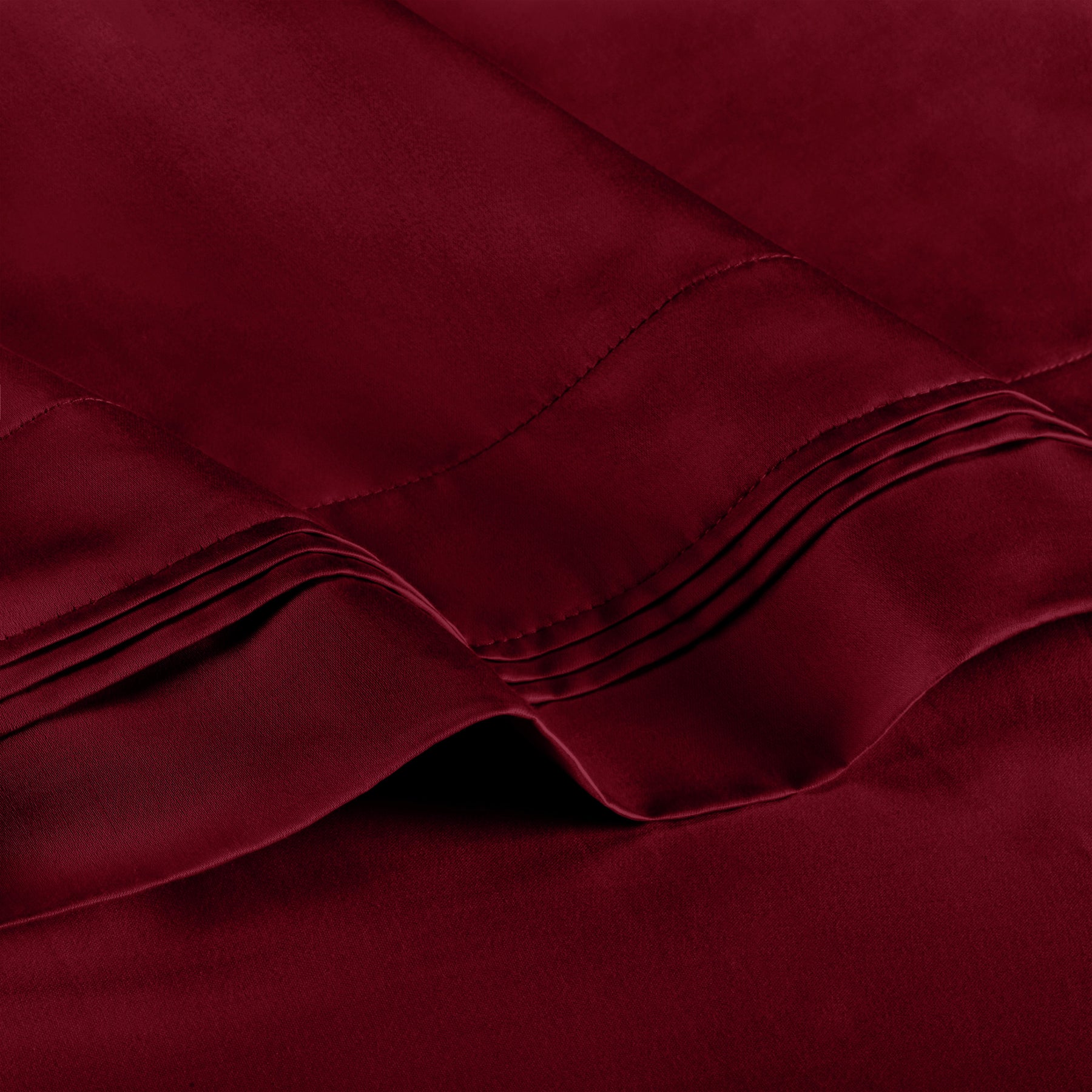 Premium 650 Thread Count Egyptian Cotton Solid Pillowcase Set - Burgundy