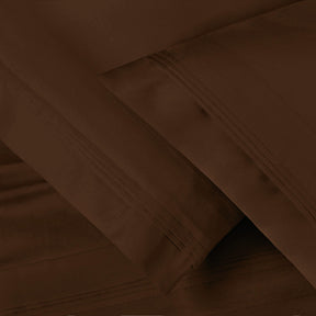 Premium 650 Thread Count Egyptian Cotton Solid Pillowcase Set - Chocolate