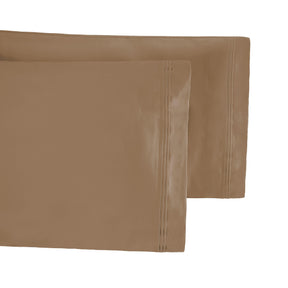 Premium 650 Thread Count Egyptian Cotton Solid Pillowcase Set -  Taupe