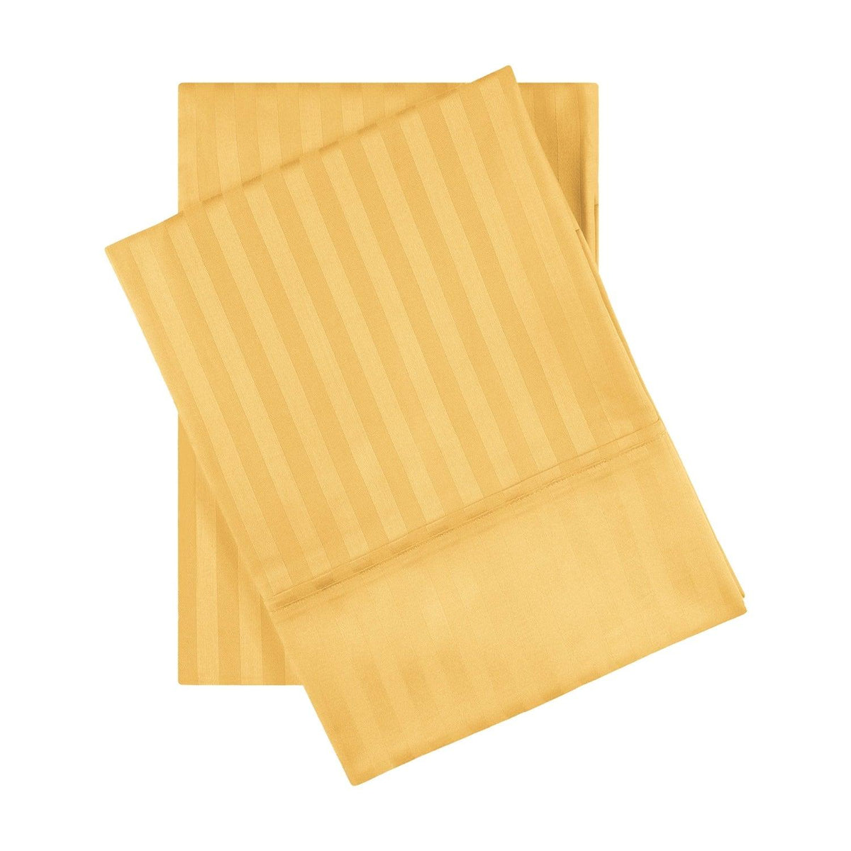 Premium 600 Thread Count Egyptian Cotton Striped Pillowcase Set -  Gold