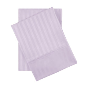 Premium 600 Thread Count Egyptian Cotton Striped Pillowcase Set -  Lavender