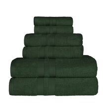 Superior Ultra Soft Cotton Absorbent Solid Assorted 6-Piece Towel Set - Forest Green
