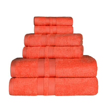 Superior Ultra Soft Cotton Absorbent Solid Assorted 6-Piece Towel Set - Tangerine