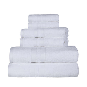 Superior Ultra Soft Cotton Absorbent Solid Assorted 6-Piece Towel Set - White