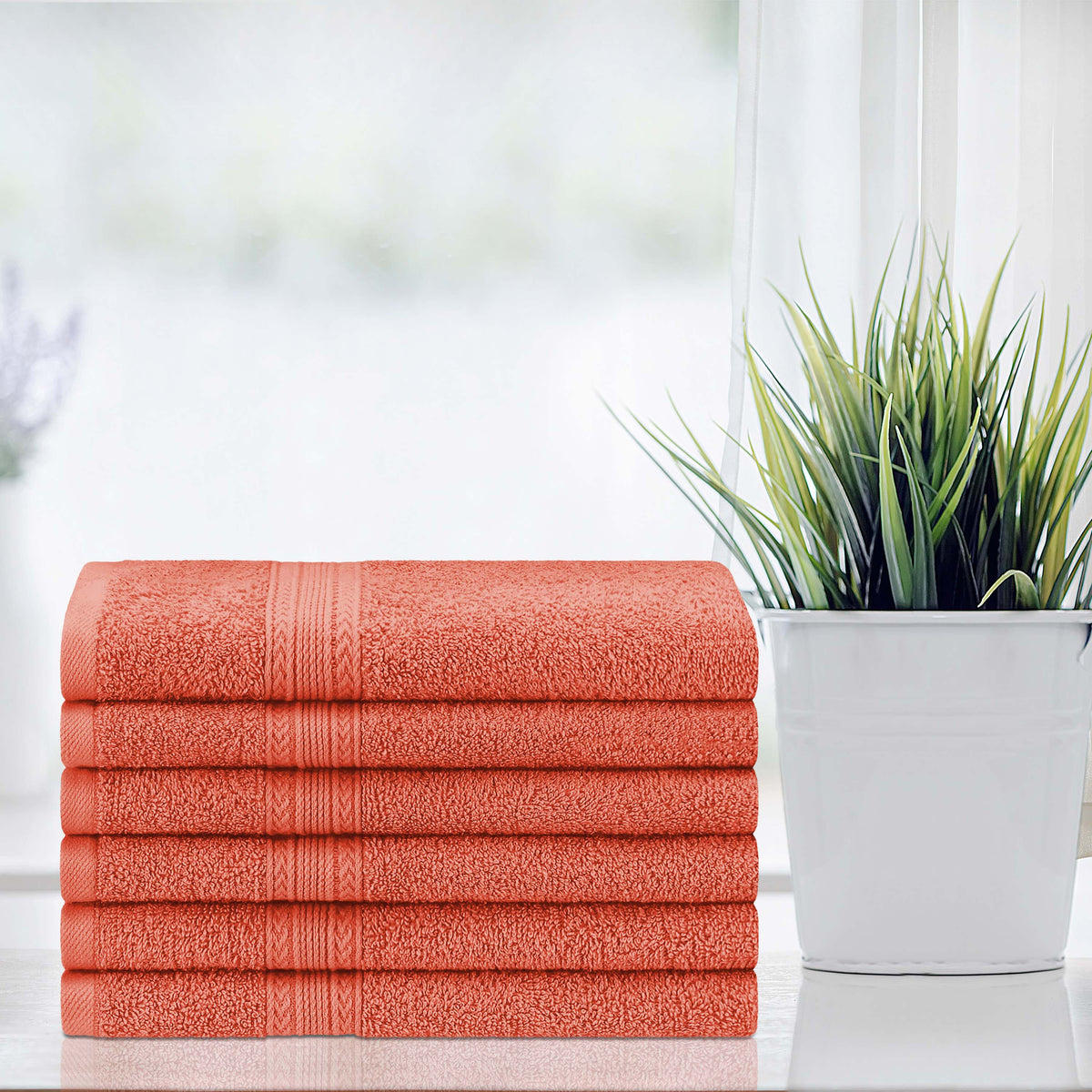 Superior Eco-Friendly Ring Spun Cotton 6-Piece Hand Towel Set