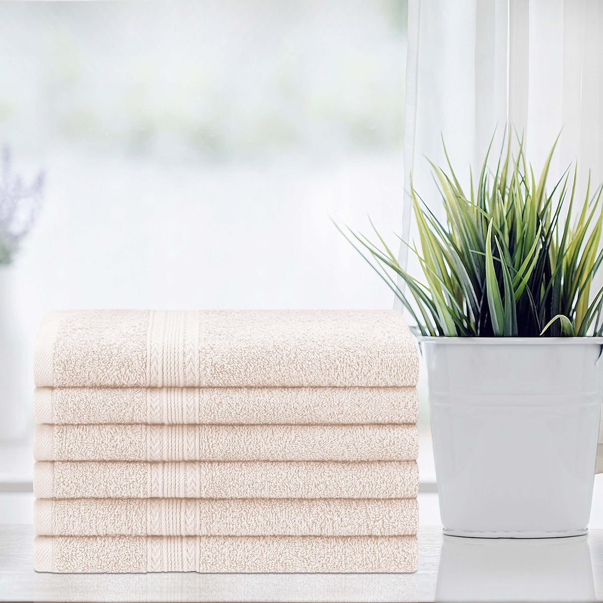 Superior Eco-Friendly Ring Spun Cotton 6-Piece Hand Towel Set