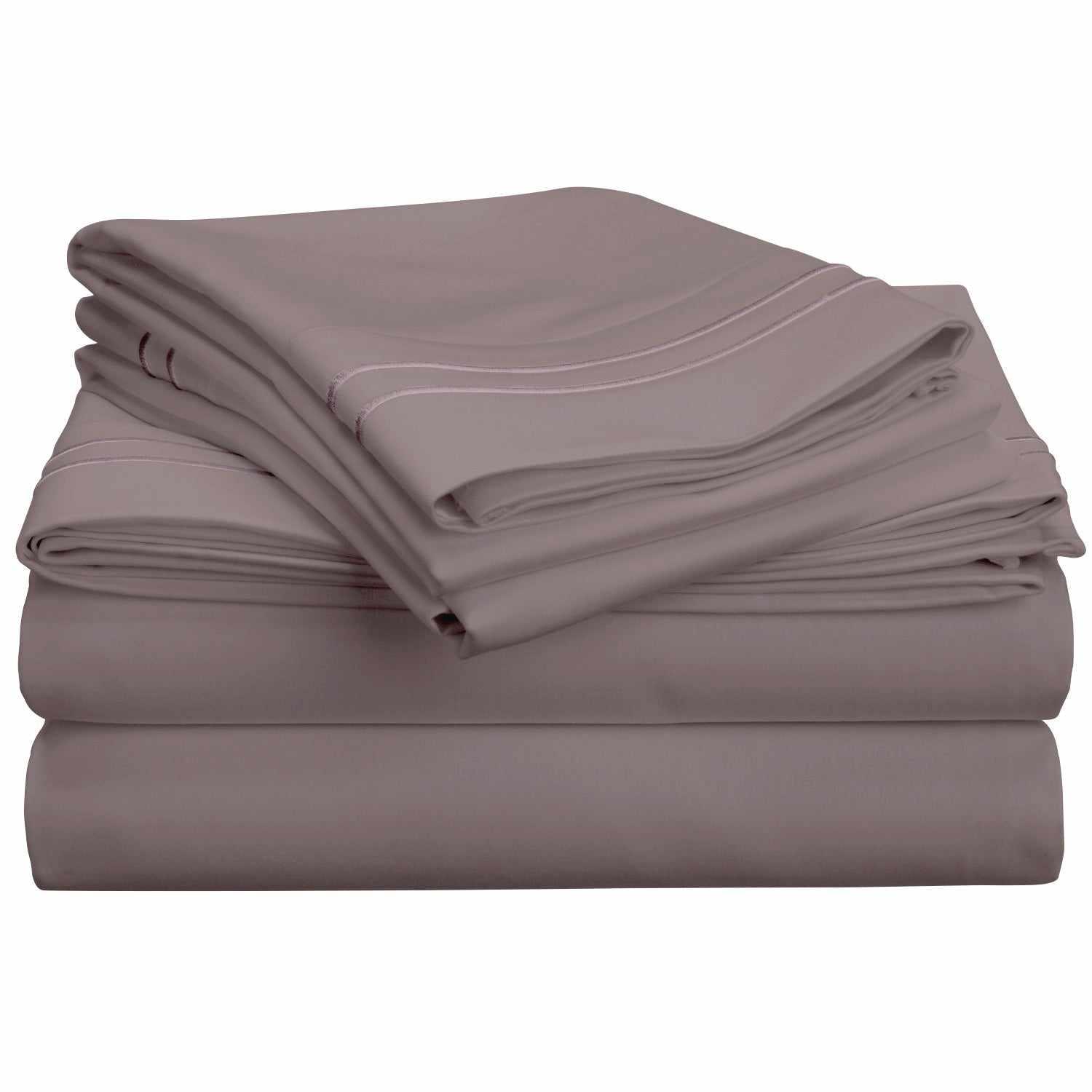 Superior 700-Thread Count Solid Egyptian Cotton Plush Deep Pocket Sheet Set - Silver