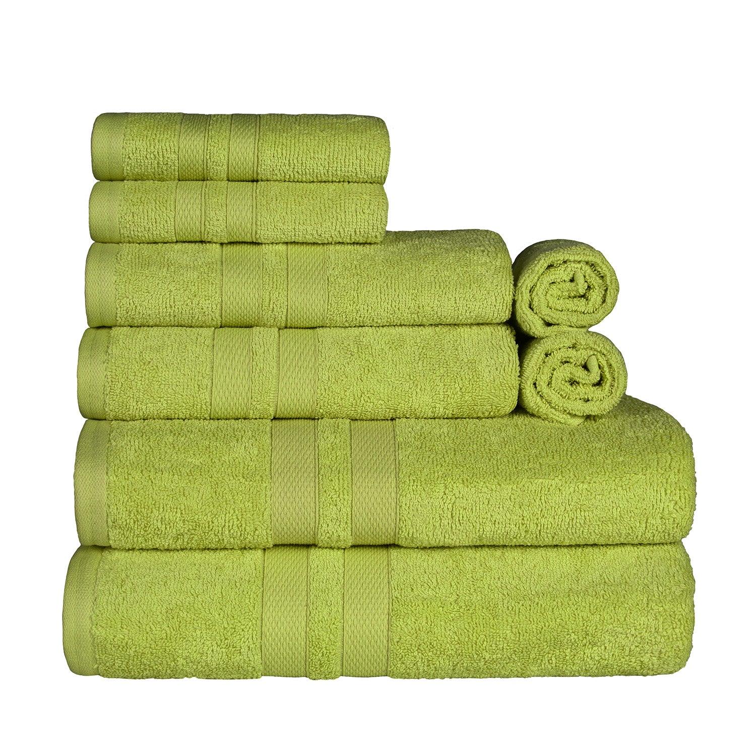 Ultra-Soft Cotton Absorbent Quick-Drying Solid 8 Piece Towel Set - Towel Set by Superior