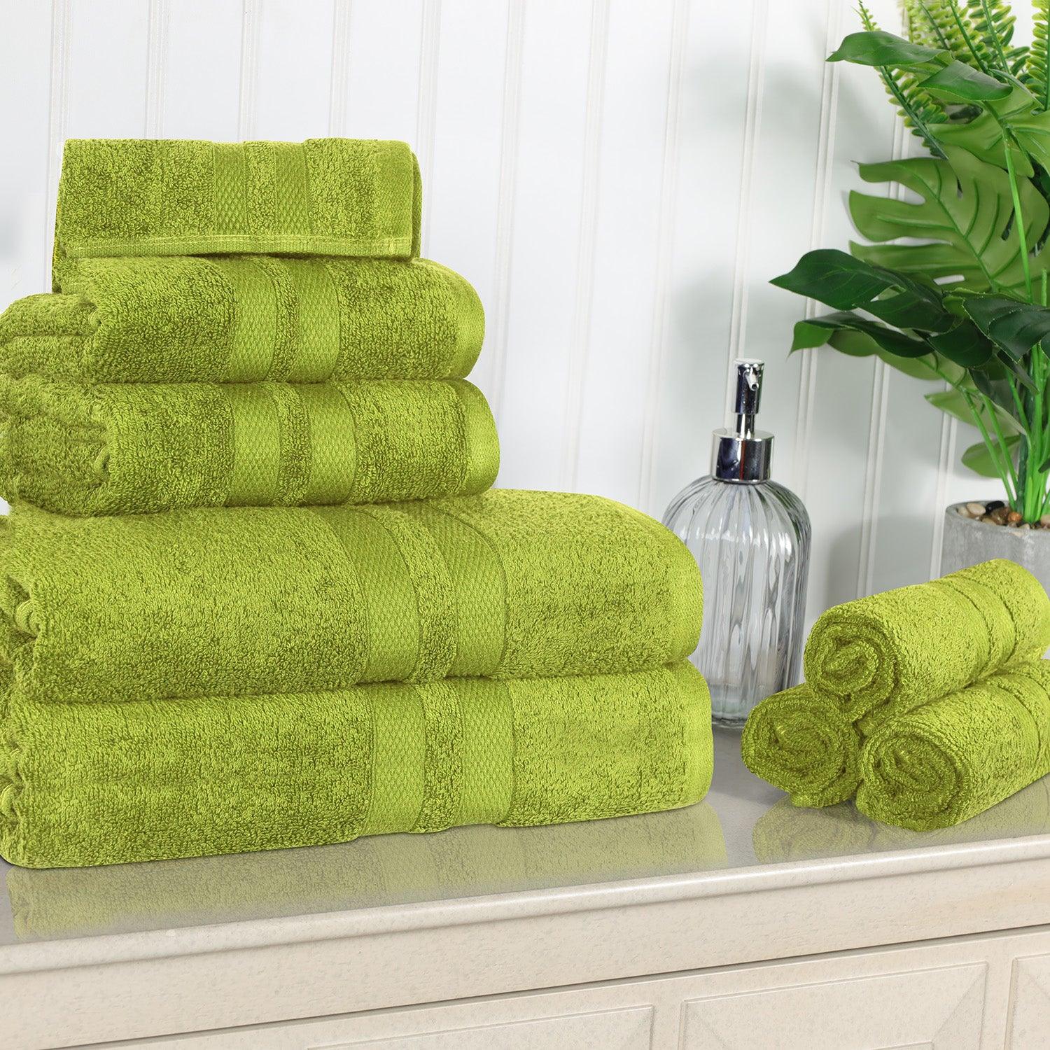 Ultra-Soft Cotton Absorbent Quick-Drying Solid 8 Piece Towel Set - Towel Set by Superior Brand